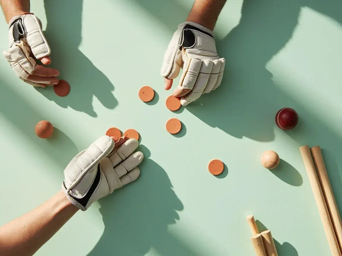 Hands balancing role tokens with gloves and ball